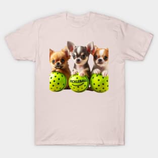 Pickleball Chihuahua Puppies Dog Lovers T-Shirt